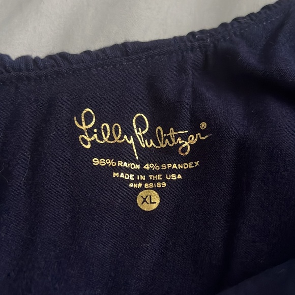 Lilly Pulitzer one shoulder navy top XL - Picture 2 of 2